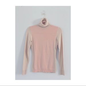 The Limited - Subtle, Pink/Cream ColorBlock Turtleneck